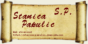 Stanica Papulić vizit kartica
